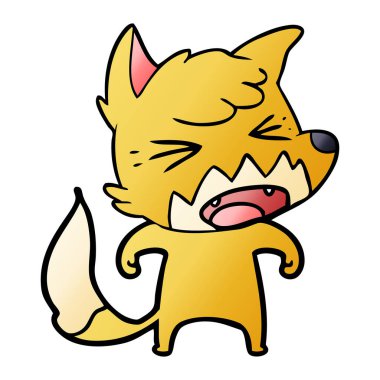 kızgın çizgi film fox vektör çizim