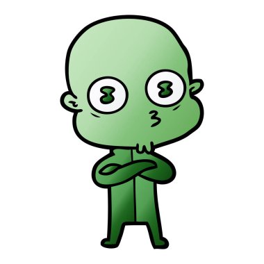 çizgi film garip kel uzay adamı