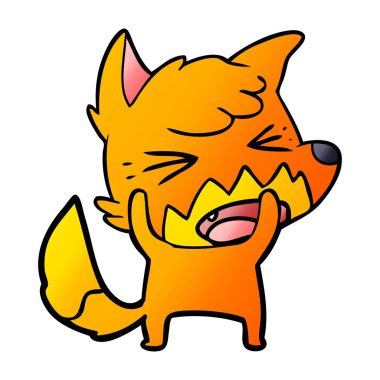 kızgın çizgi film fox vektör çizim