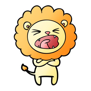 vektör çizim karikatür kızgın aslan