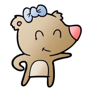 vektör çizim kadın ayı çizgi film