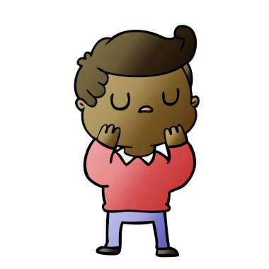 çizgi film uzak adam düşünüyor