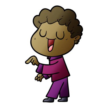 vektör çizim karikatür adam gülen