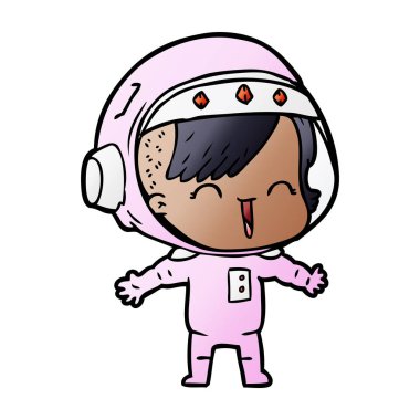 vektör çizim karikatür gülen astronot