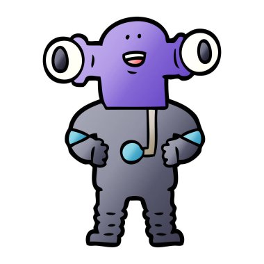 Dostu karikatür uzaylı vektör çizim