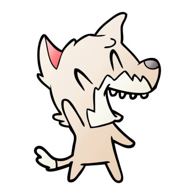 Tilki çizgi film gülen vektör çizim