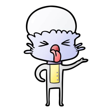 tiksinti çizgi film uzaylı vektör çizim