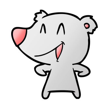  ayı karikatür gülen vektör çizim