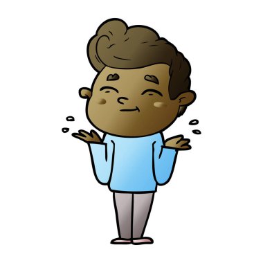 mutlu çizgi film adam vektör çizim