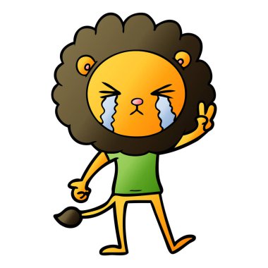 barış işareti veren aslan ağlıyor çizgi film