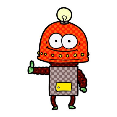 ampul ile mutlu karton robot