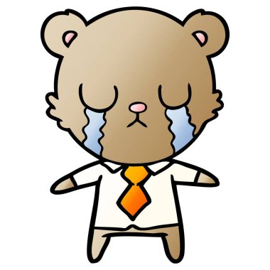 vektör çizim karikatür ayı ağlama