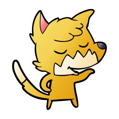 vektör çizim dostu karikatür Fox