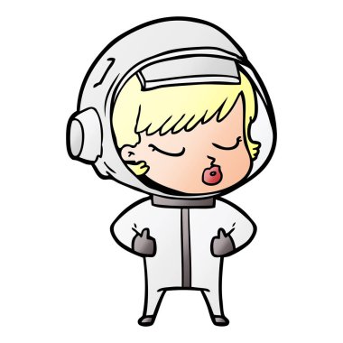 çizgi film güzel astronot kız