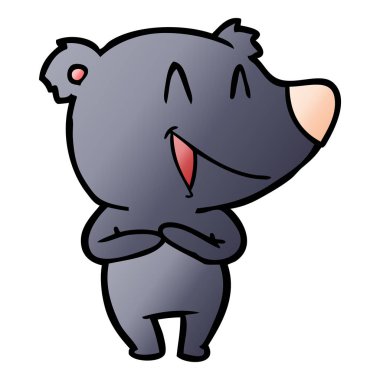  ayı karikatür gülen vektör çizim