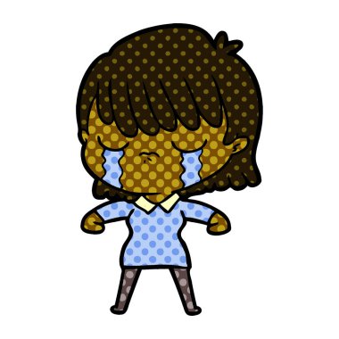 vektör çizim karikatür kadının ağladığını