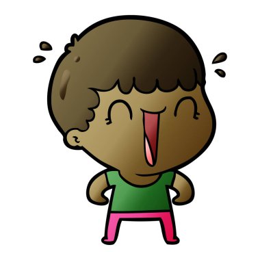 vektör çizim karikatür adam gülen