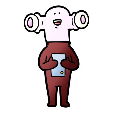 Dostu karikatür uzaylı vektör çizim