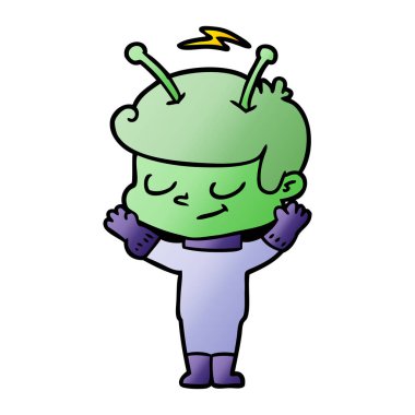 Dostu karikatür spaceman vektör çizim