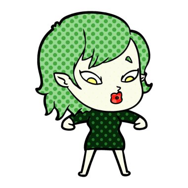 sevimli çizgi vampir kız