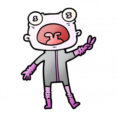 çizgi film garip uzaylı sallayarak