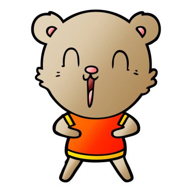 mutlu karikatür ayı vektör çizim