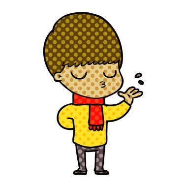 vektör çizim karikatür sakin çocuk