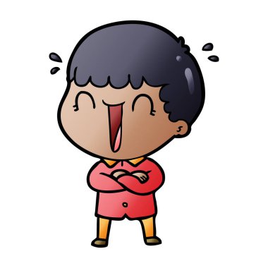 vektör çizim karikatür adam gülen