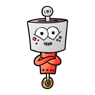 mutlu karikatür robot vektör çizim
