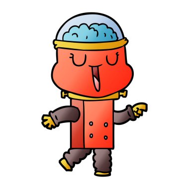mutlu karikatür robot vektör çizim