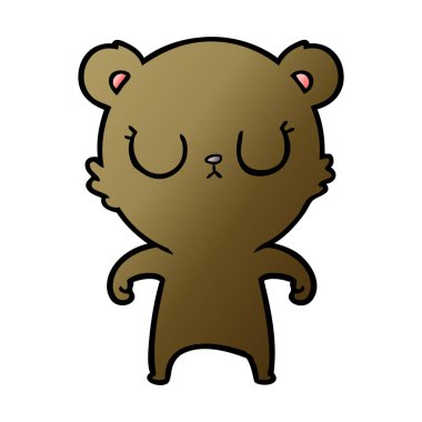 huzurlu karikatür ayı vektör çizim