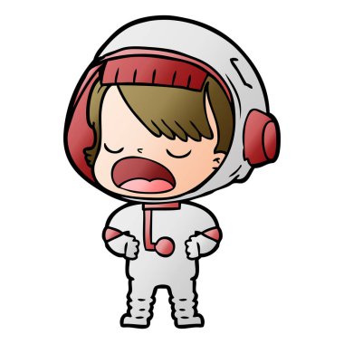  astronot konuşuyor karikatür vektör çizim