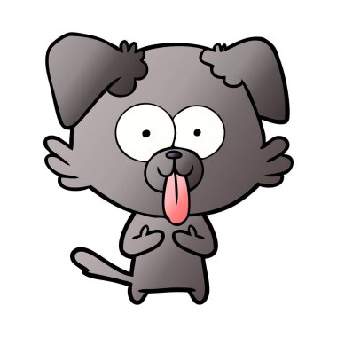 yapışkanlık dışarı dil ile karikatür köpek