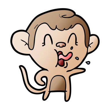 deli karikatür maymun vektör çizim