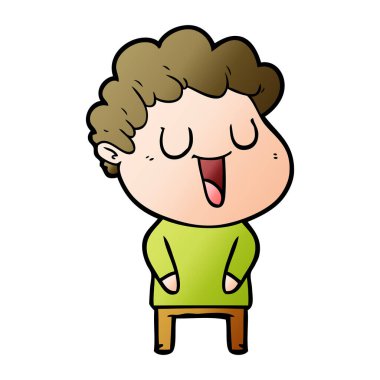 vektör çizim karikatür adam gülen