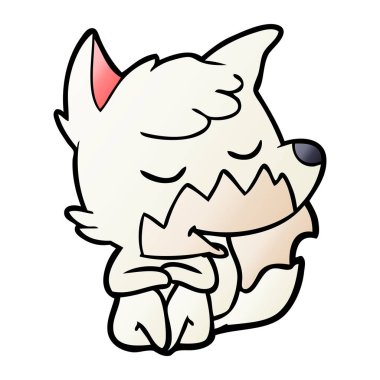 vektör çizim dostu karikatür Fox