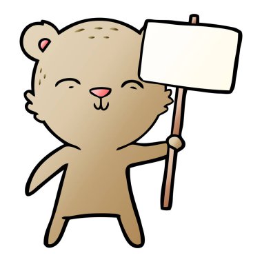 mutlu karikatür ayı işareti ile