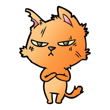 vektör çizim zor karikatür kedi