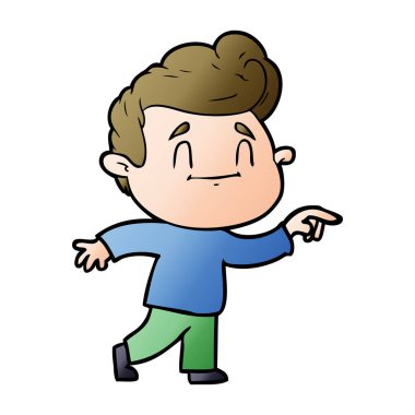 mutlu çizgi film adam vektör çizim