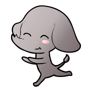 vektör çizim sevimli çizgi fil