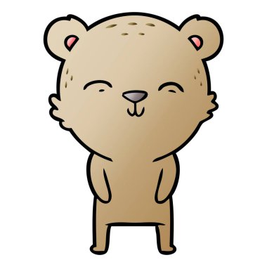mutlu karikatür ayı vektör çizim