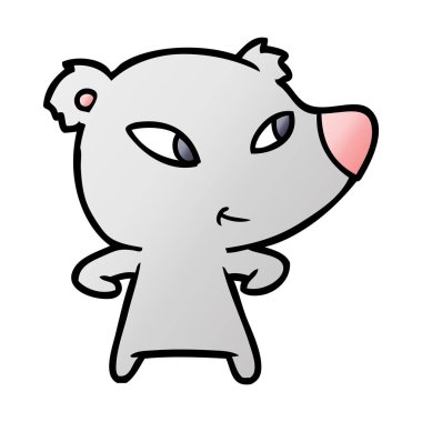 Tatlı çizgi film ayısının vektör çizimi