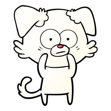 vektör çizim gergin köpek çizgi film