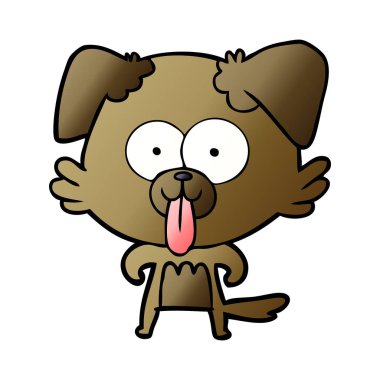 yapışkanlık dışarı dil ile karikatür köpek