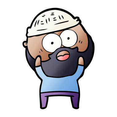 vektör çizim karikatür sakallı adam
