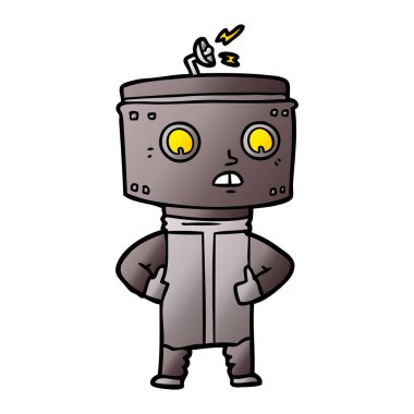 Çizgi film robotunun vektör çizimi