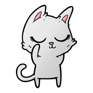 Sakin karikatür kedi vektör çizim