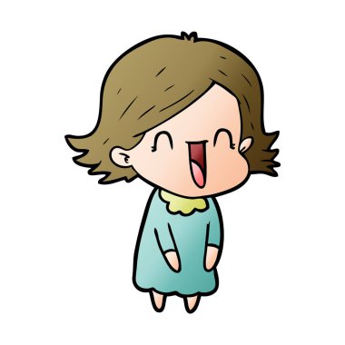 vektör çizim karikatür mutlu kadın