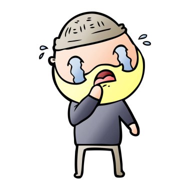 sakallı adam ağlıyor çizgi film