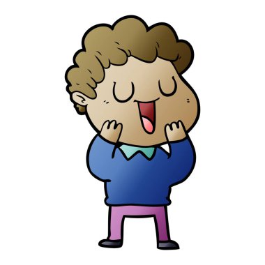 vektör çizim karikatür adam gülen